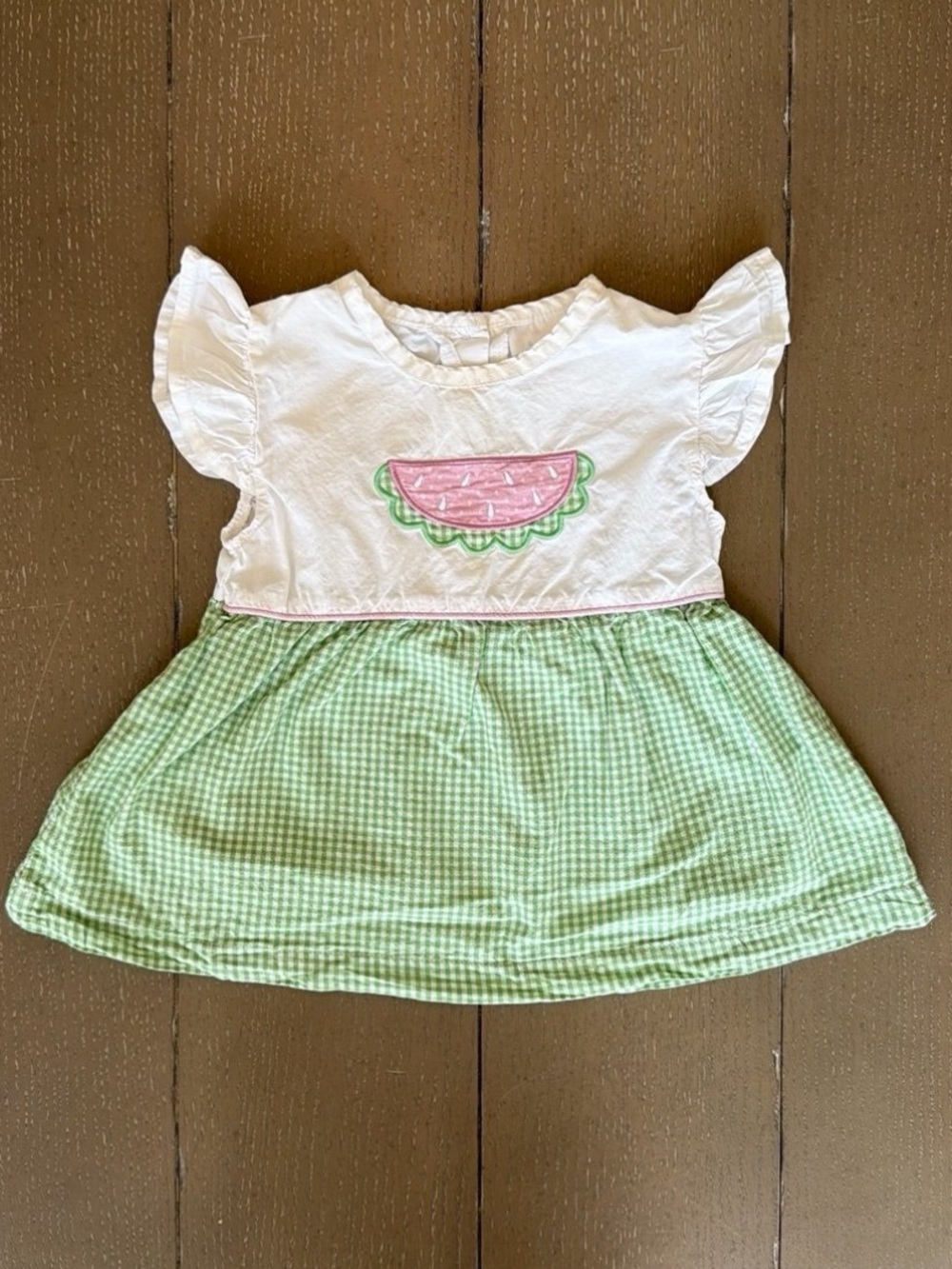 Stitchy Fish Baby Girls’ Embroidered “Wendy Watermelon” Dress • Size 12M